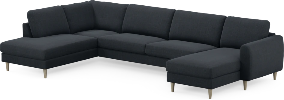Bridge - 3-sits soffa med divan vänster och schäslong höger - Blå