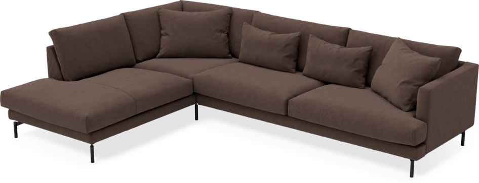 Harper - 3-sits soffa med divan vänster - Brun