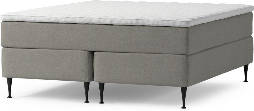 Delux Dream - Kontinentalsäng, dubbelsäng med bäddmadrass och sängben - Grå