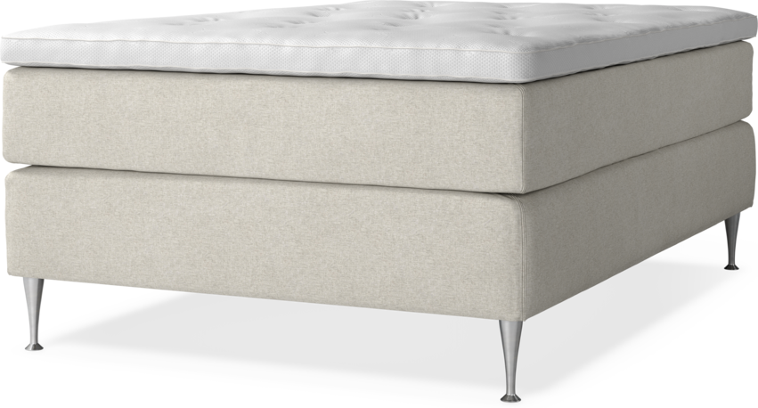 Delux Exclusive - Kontinentalsäng, enkelsäng 140 cm med bäddmadrass - Beige