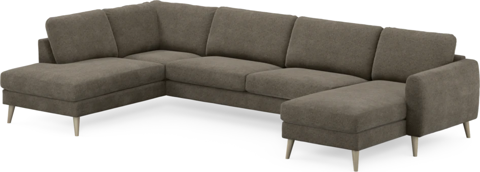 Bridge - 3-sits soffa med divan vänster och schäslong höger - Brun