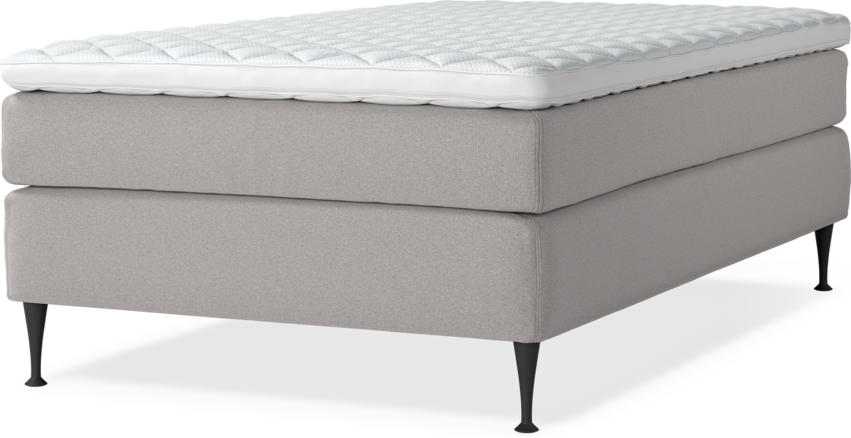 Delux Sense - Kontinentalsäng, enkelsäng 120 cm med bäddmadrass - Grå