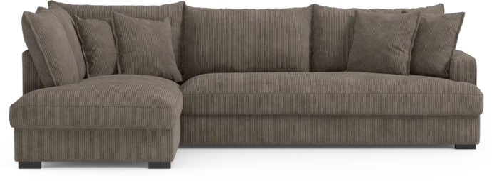 Mila, 3-sits soffa med divan vänster, hel dyna