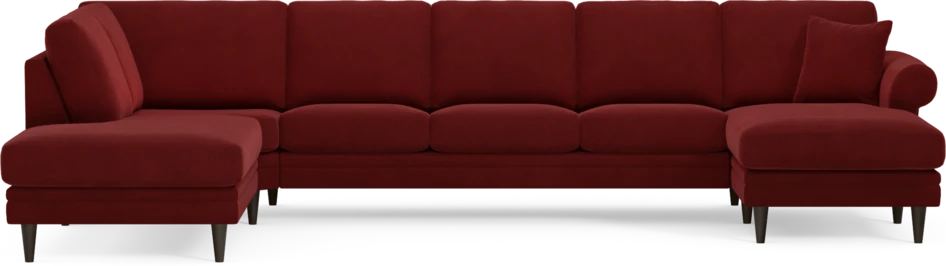 Eden - 3-sits soffa med divan vänster och schäslong höger - Röd