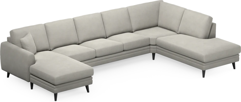 Eden - 3-sits soffa med schäslong vänster och divan höger - Grå