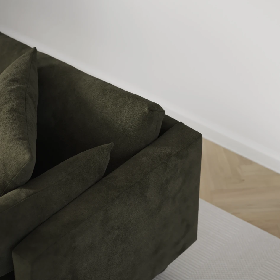 Harper - 3-sits soffa med divan höger - Grön