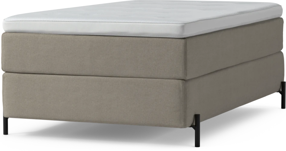 Delux Exclusive - Kontinentalsäng, enkelsäng 120 cm med bäddmadrass och sängben - Beige