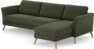 Bridge - 3-sits soffa med schäslong höger - Grön