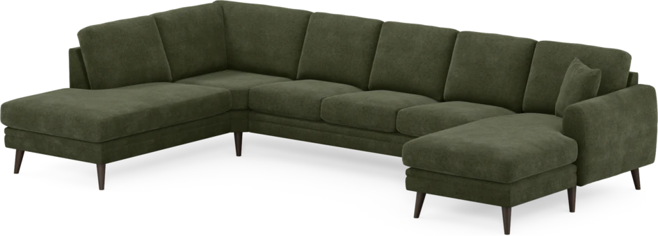 Eden - 3-sits soffa med divan vänster och schäslong höger - Grön