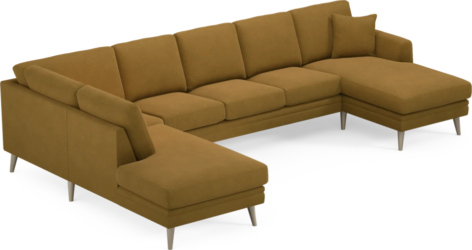 Eden - 3-sits soffa med divan vänster och schäslong höger - Gul