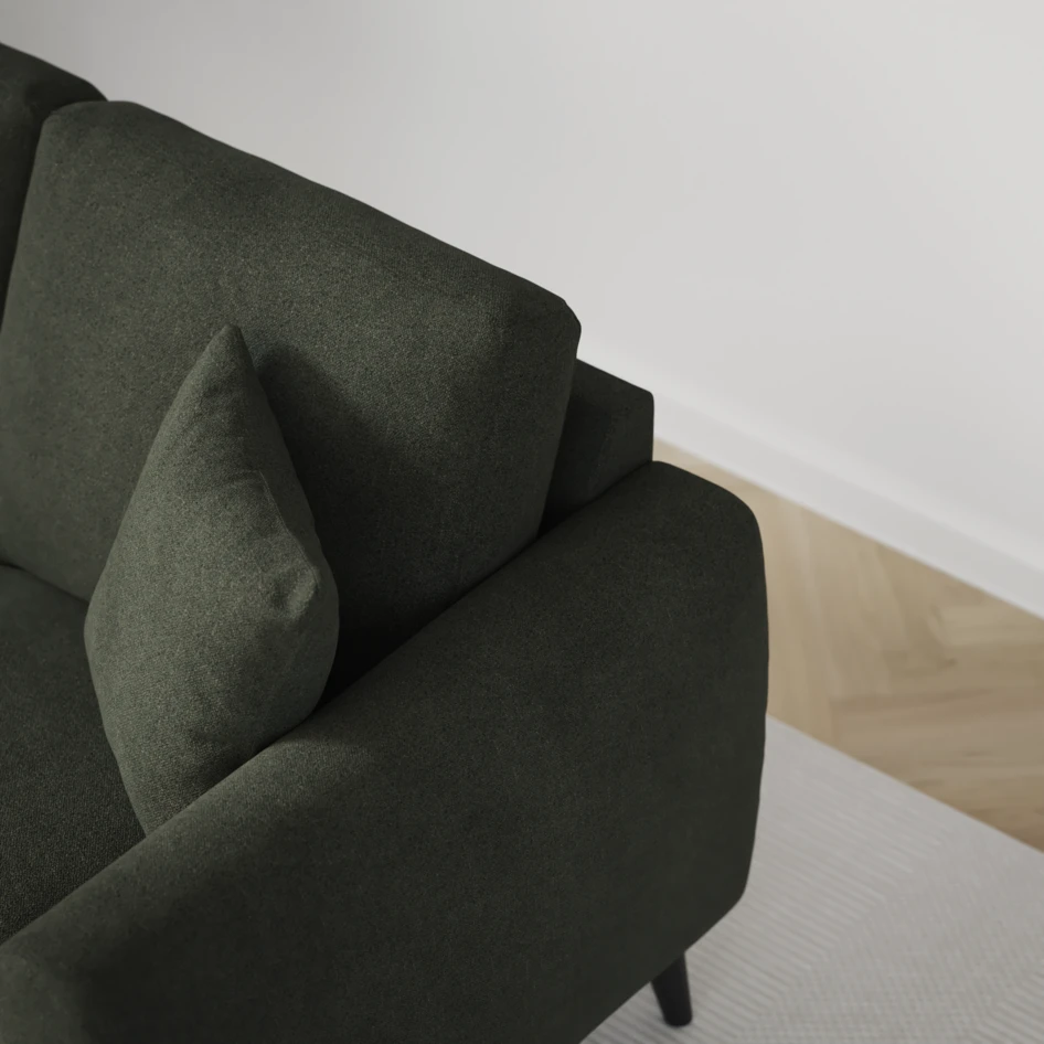 Eden - 3-sits soffa med divan vänster och schäslong höger - Grön