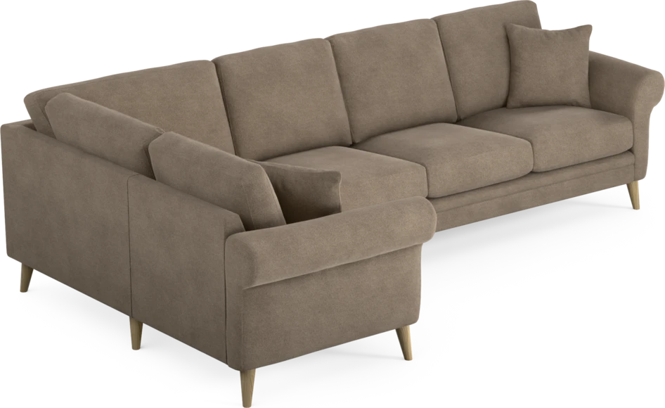 Eden - Hörnsoffa, 1+3-sits - Brun
