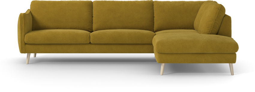 Madison Lux - 3-sits soffa med divan höger - Gul
