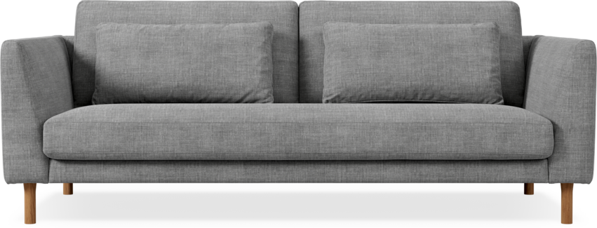 Willow - 3-sits soffa, hel dyna, fast klädsel - Grå
