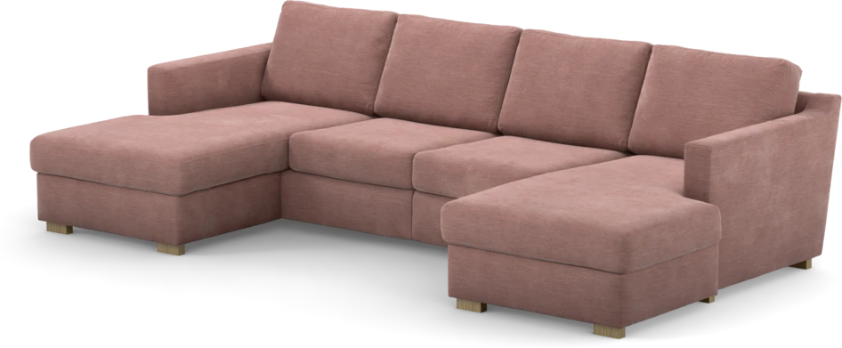 Friday - 2-sits soffa med två schäslonger - Rosa