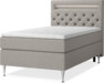 New York Supreme - Kontinentalsäng, enkelsäng med bäddmadrass och sänggavel LED - Grå