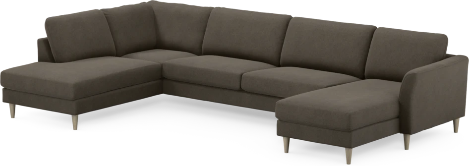 Bridge - 3-sits soffa med divan vänster och schäslong höger - Brun