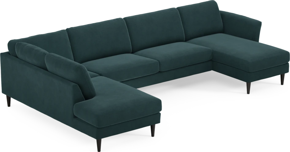 Bridge - 3-sits soffa med divan vänster och schäslong höger - Blå