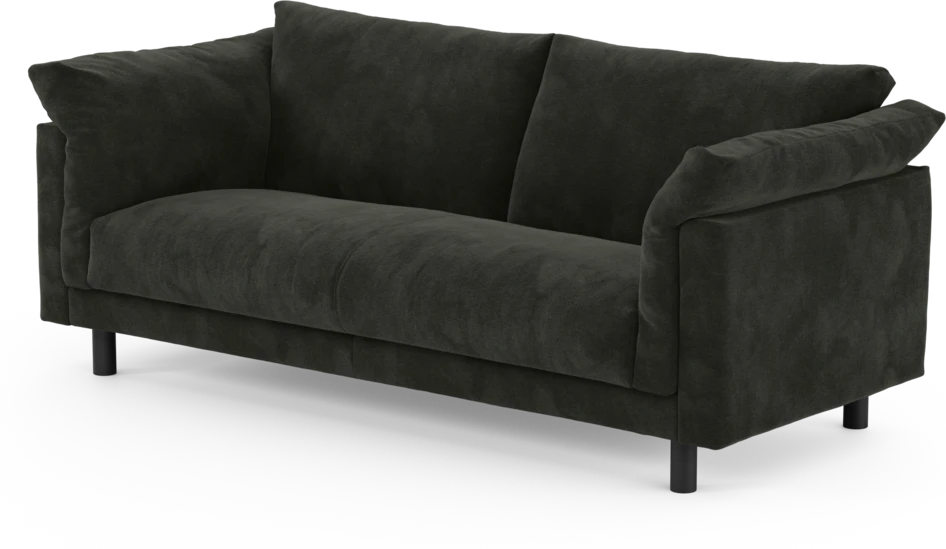 Cherrie - 2,5-sits soffa, hel dyna, fast klädsel - Svart