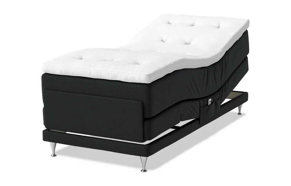 Dream Delux - Ställbar säng, enkelsäng med bäddmadrass Sleep Delux vit - Svart