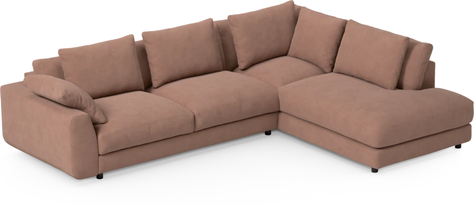 Amie - 3-sits med divan höger - Rosa