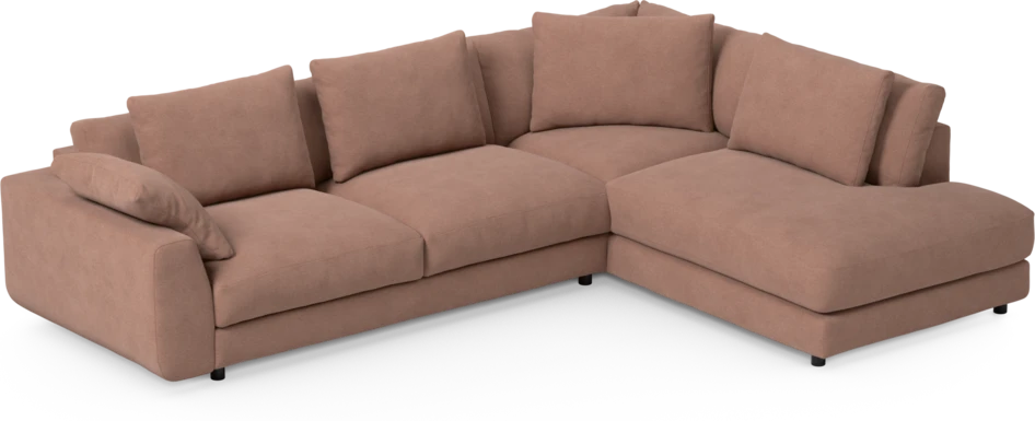 Amie - 3-sits med divan höger - Rosa