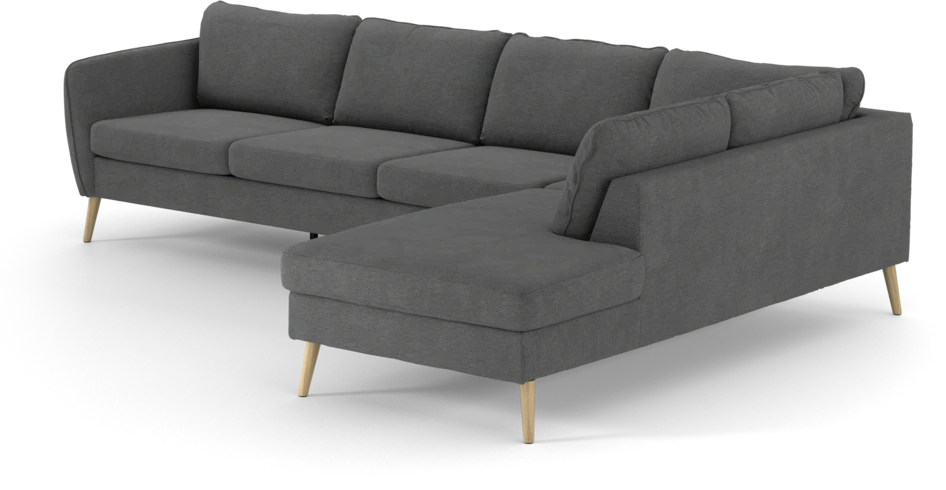 County - 3-sits soffa med divan höger - Grå