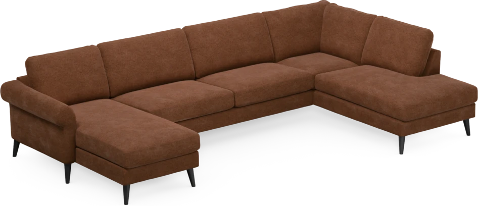 Bridge - 3-sits soffa med schäslong vänster och divan höger - Orange