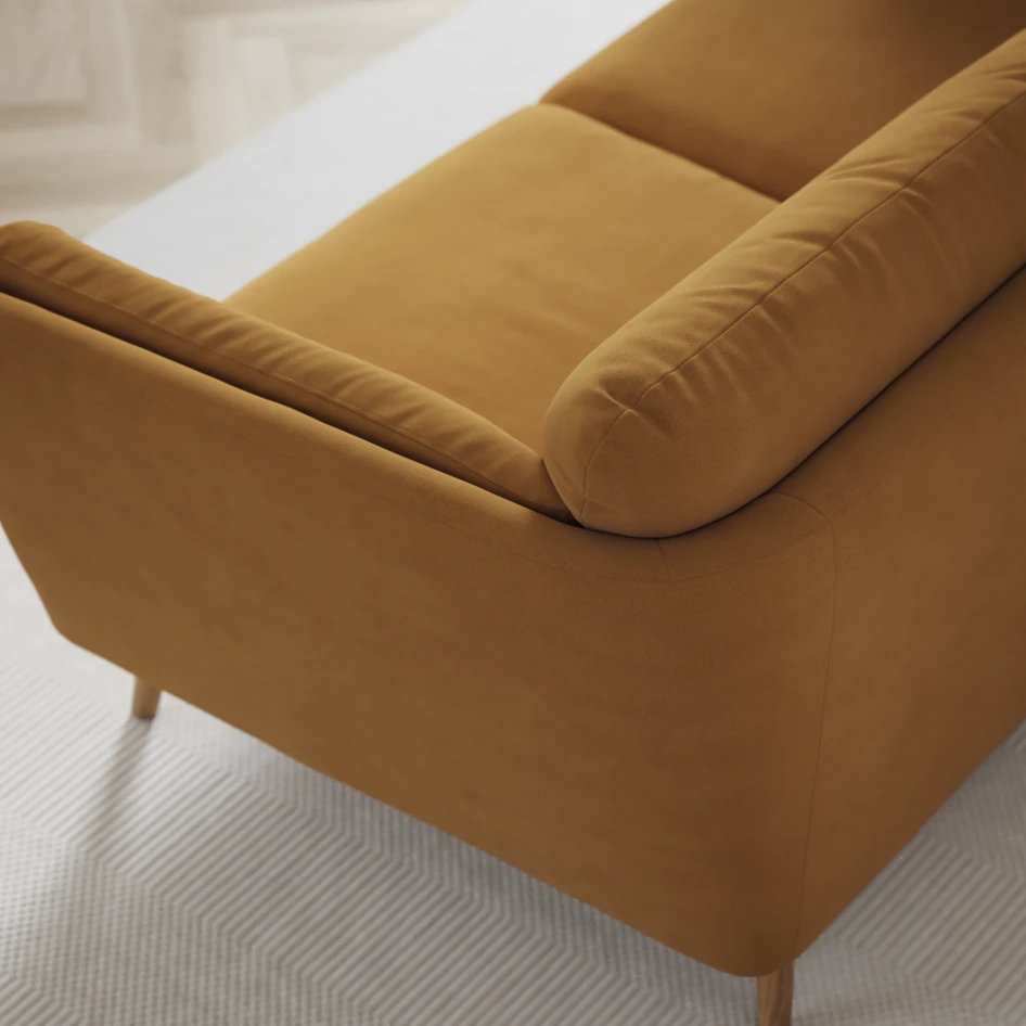 Madison - 2-sits soffa med divan vänster och schäslong höger - Gul