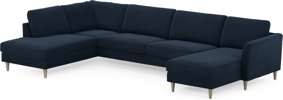 Bridge - 3-sits soffa med divan vänster och schäslong höger - Blå