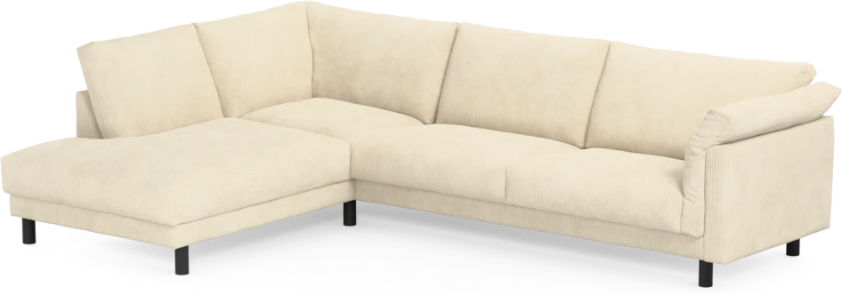 Cherrie - 3-sits soffa med divan vänster, fast klädsel - Vit
