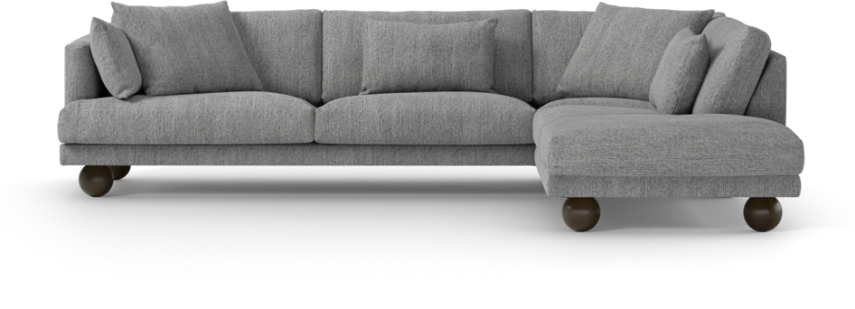 Harper - 3-sits soffa med divan höger - Grå