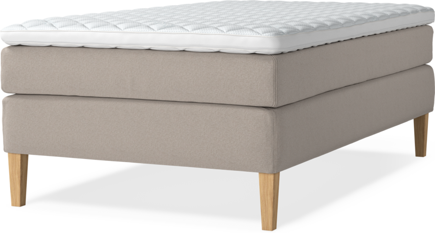 Delux Sense - Kontinentalsäng, enkelsäng 120 cm med bäddmadrass - Beige