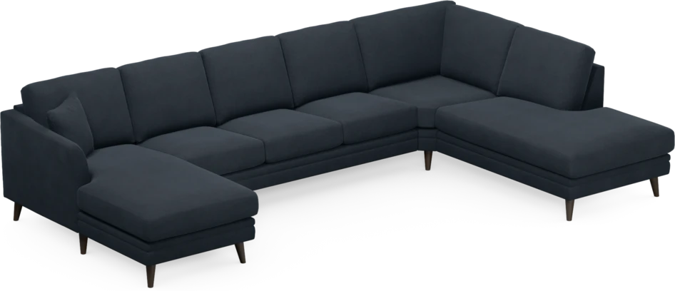 Eden - 3-sits soffa med schäslong vänster och divan höger - Blå