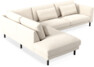 Willow - 3-sits soffa med divan vänster, fast klädsel - Vit