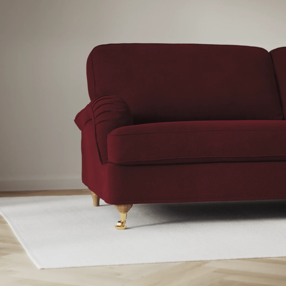 Oxford - 3-sits soffa svängd - Röd