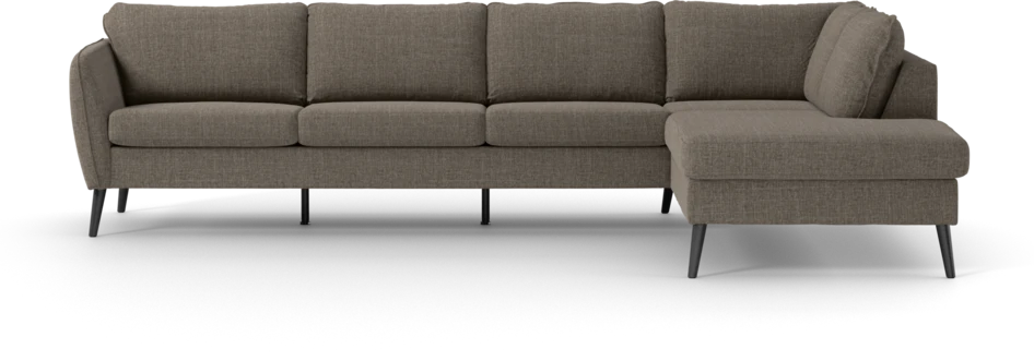 County - 3-sits soffa med divan höger - Brun