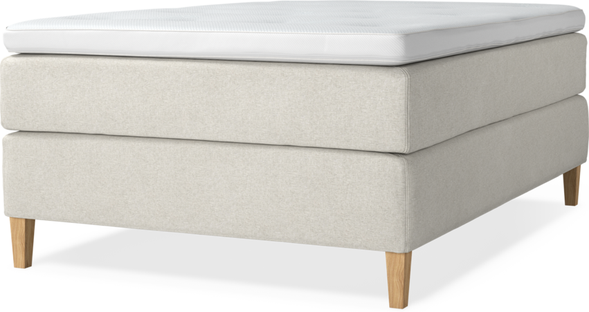 Delux Exclusive - Kontinentalsäng, enkelsäng 140 cm med bäddmadrass - Beige