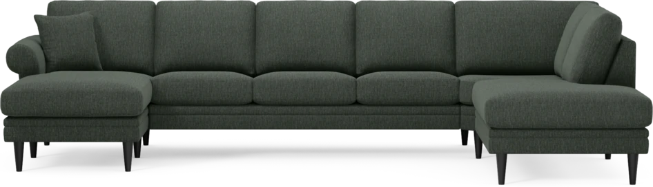 Eden - 3-sits soffa med schäslong vänster och divan höger - Grön