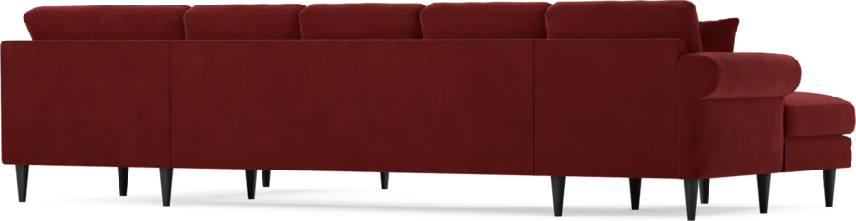 Eden - 3-sits soffa med schäslong vänster och divan höger - Röd
