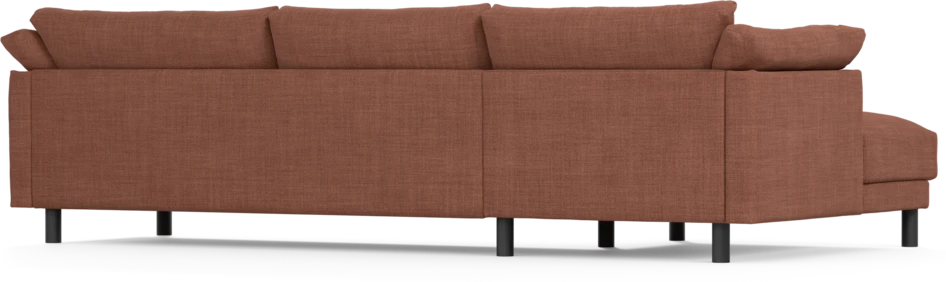 Cherrie - 3-sits soffa med schäslong vänster, fast klädsel - Orange