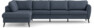 County - 3-sits soffa med divan vänster - Blå