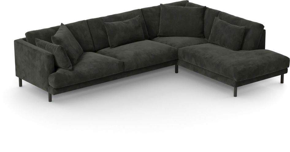 Harper - 3-sits soffa med divan höger - Svart