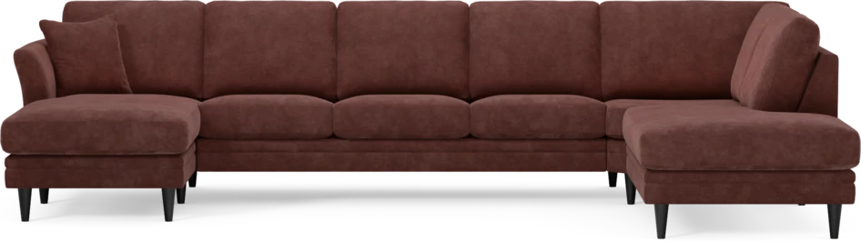 Eden - 3-sits soffa med schäslong vänster och divan höger - Röd