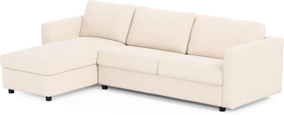 Lindö - Bäddsoffa 2,5-sits med schäslong, vändbar - Vit