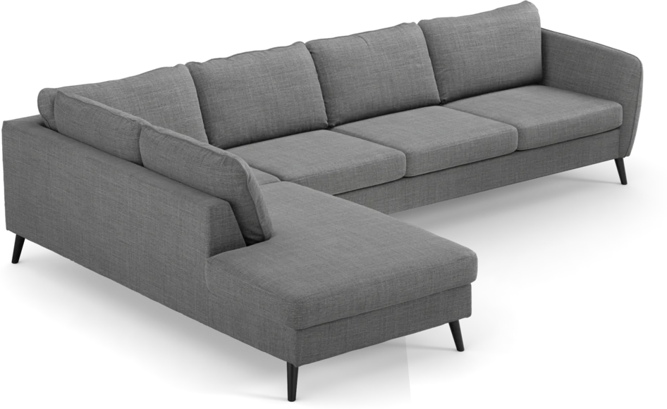 County - 3-sits soffa med divan vänster - Grå