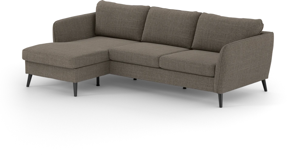 County - 3-sits soffa med flyttbar schäslong - Brun