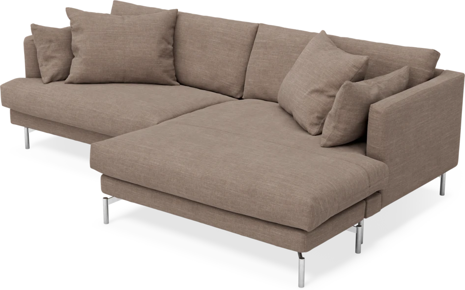 Harper - 4-sits med schäslong XL höger - Brun