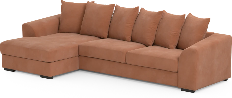 Town - 3-sits soffa med schäslong vänster - Orange