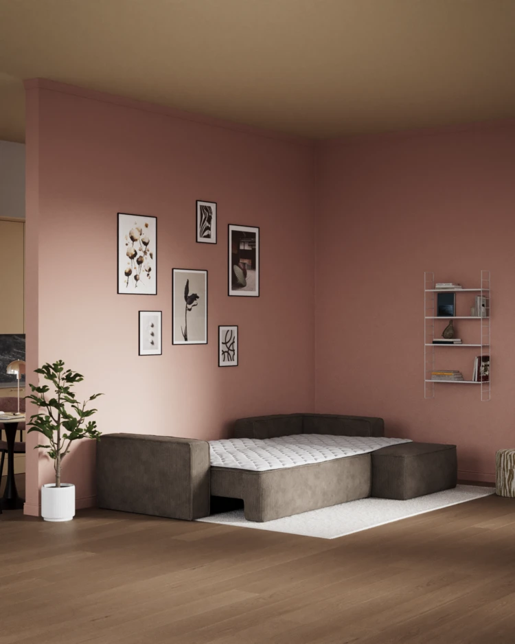 Ide - Bäddsoffa 3-sits med schäslong höger - inspiration